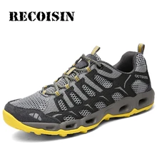 RECOISIN быстросохнущая спортивная обувь для мужчин; пляжные кроссовки; дышащие водонепроницаемые кроссовки для рыбалки и пеших прогулок