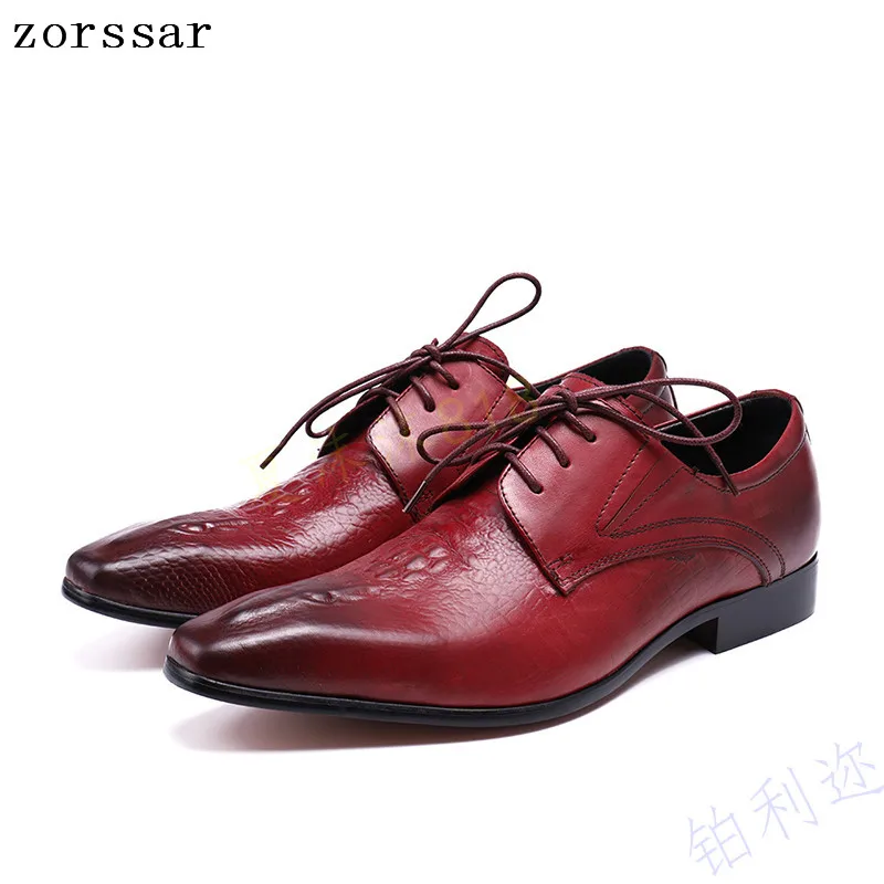 

Zorssar 2019 New Men Oxford Shoes Formal leather shoes pointed toe Man Dress Shoes fashion Business Men wedding party shoes