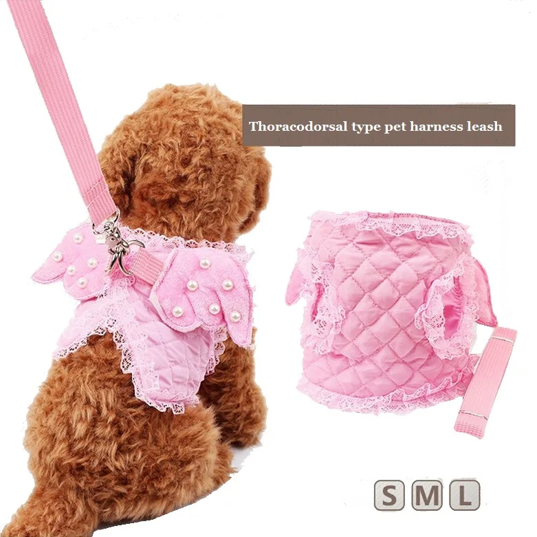 

Angel Vest Small Pet Harness Dog Leash Animal Leads Cat Collars Clothes For Teddy Chihuahua Dogs And Cats Lace Vest S M L