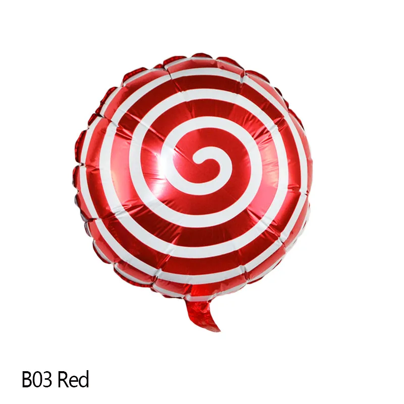 1/3P 18 дюймов леденец Фольга шар конфеты ветряная мельница точка алюминиевые шары для свадьбы детский душ день рождения принадлежности Детские игрушки 8 - Цвет: BB375-B03 red