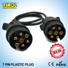TIROL 7-контактный Пластик Plug черный прицеп Электрический кабель Разъем 12 n-типа X2 12N Вилки 8,2 м T23487b