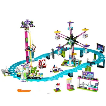 

Compatibility Friends Amusement Park Roller Coaster Blocks Model Building kits Bricks Toys for Children