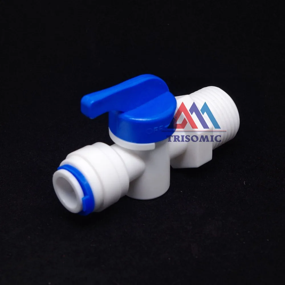 

3/8" Inline Quick Fitting,1/2" male thread Ball Valve Quick Fitting Connection Aquarium RO Water Filter Reverse Osmosis System