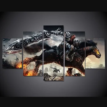 

5 Piece Wall Art Game Darksiders Knight posters Canvas Painting for Bedroom and Living Room