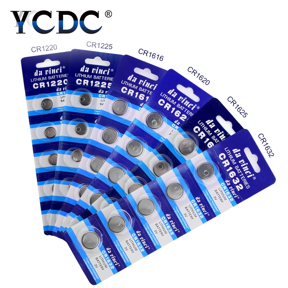 Дешевые 10 шт = 2 карты 3V литиевая батарея CR927 CR1025 CR1216 CR1220 CR1225 CR1616 bateria часы батареи