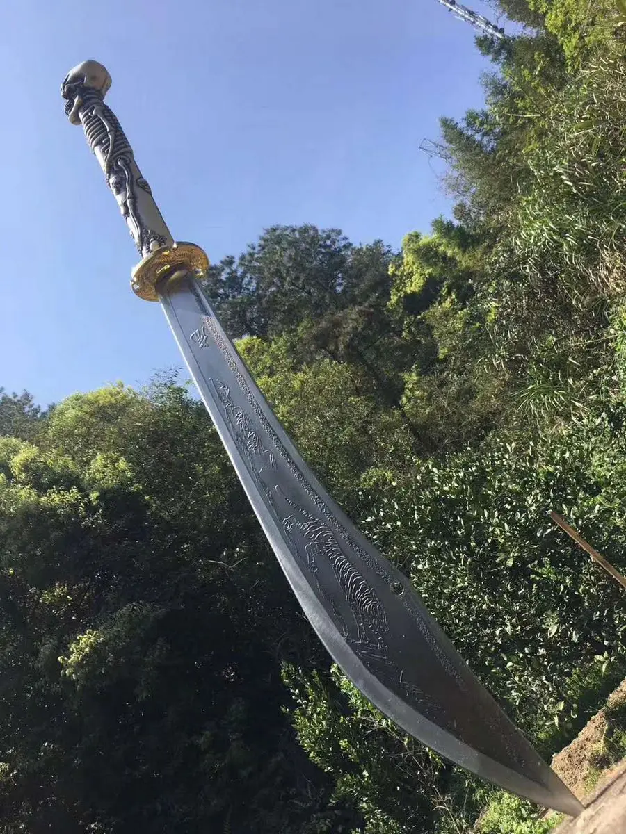 Handmade Chinese Sharp Manganese Steel Blade Wushu Sword Kung Fu Broadsword Dao Tiger Dadao Full Tang