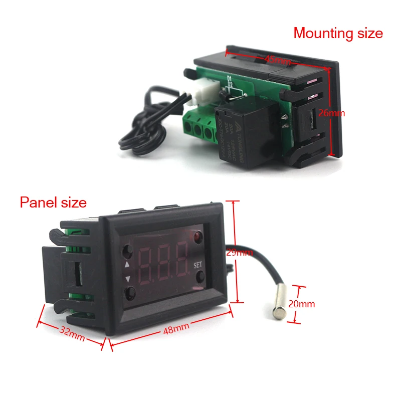Цифровой термостат W1218 DC 12V 20 ~ 100C регулятор температуры для инкубатора