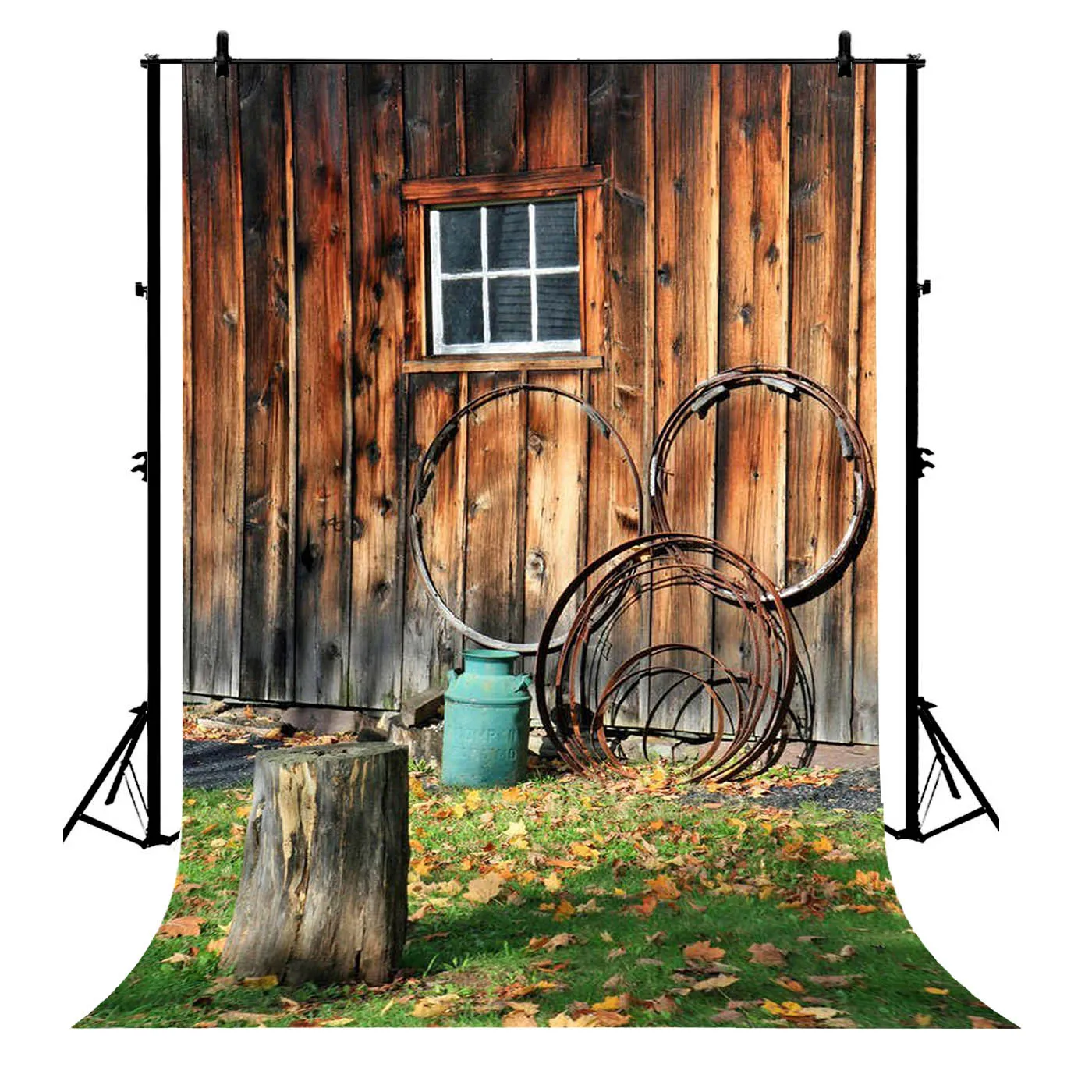 

5x7ft Farm Wooden House Autumn Countryside Barn Wood Polyester Photo Background Portrait Backdrop