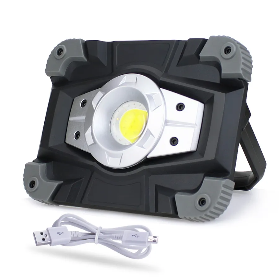 USB Перезаряжаемый светодиодный рабочий свет 20 Вт портативный прожектор наружный прожектор аварийный рабочий светильник для кемпинга водонепроницаемый в жизни - Испускаемый цвет: Gray