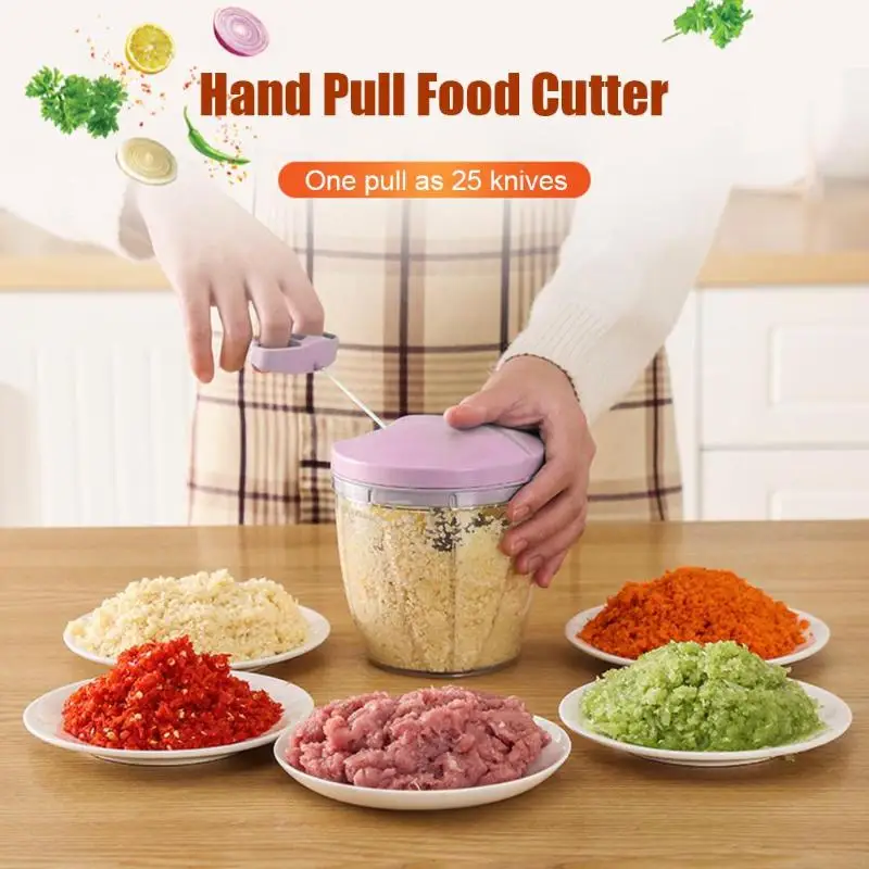

Manual Fruit Vegetable Chopper Hand Pull Food Cutter Grinder Kitchen Gadget