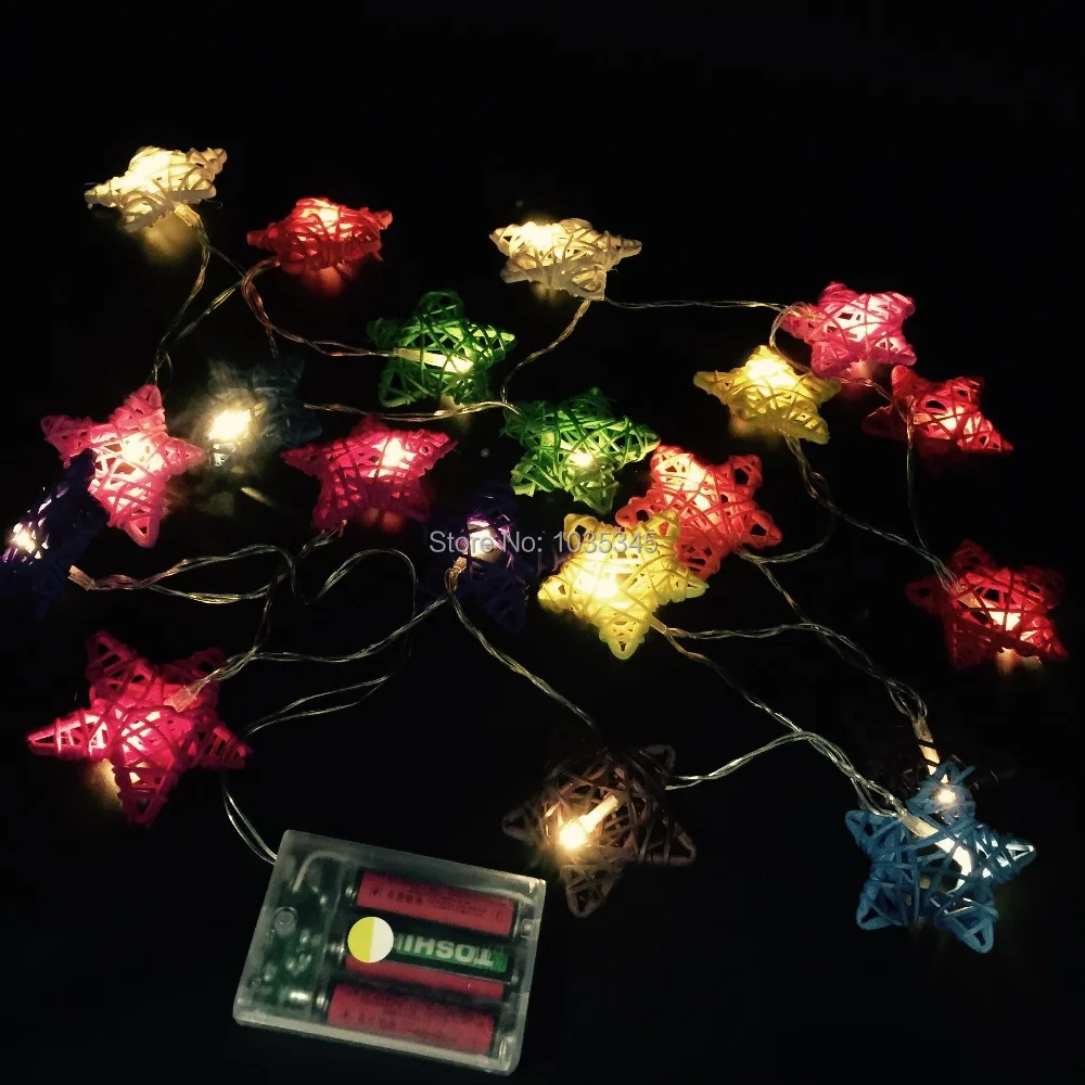 20 Set Handmade Star Rattan String Lights Fairy Light Ideas