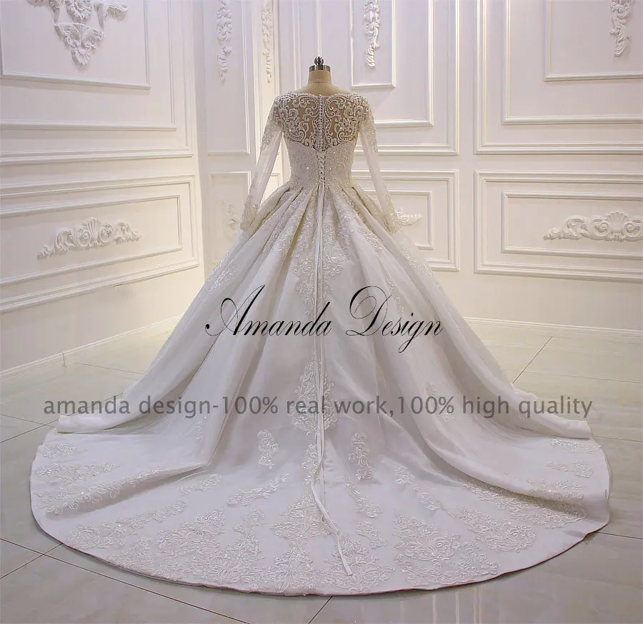 Свадебное Платье Amanda Design Кружевная аппликация с жемчугом свадебное платье