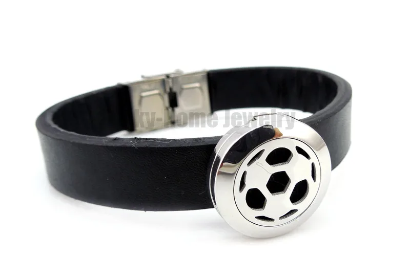 

Round Silver Soccer Ball (20mm) with Silicone Band Aromatherapy / Essential Oils Aromatherapy Locket Bracelet drop shipping