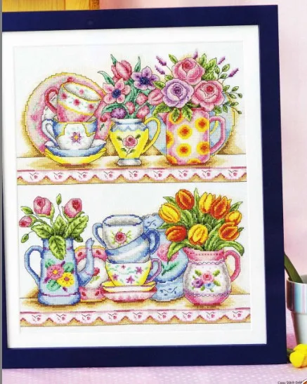 CS-859 cross stitch kit flower and porcelain nice kitchen.jpg