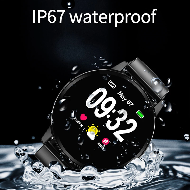 LIGE умные спортивные водонепроницаемые часы мониторинг сердечного ритма кровяного давления HD Полный сенсорный экран умный Браслет для Android ios