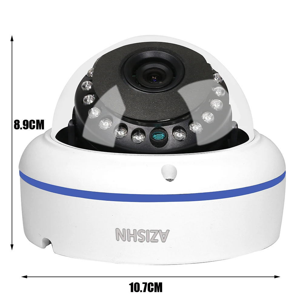 AZISHN 15IR светодиоды купольная IP камера POE 720 P/960 P/1080 P P2P ONVIF Антивандальная Металлическая наружная IP66 камера видеонаблюдения