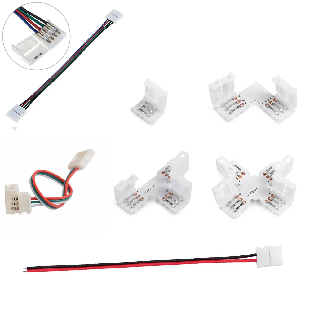 

RGB RGBW LED Strip Connector 2pin 3pin 4pin 5pin Free Welding Connector for rgb rgbw ws2812 single color LED Strip light 5pack