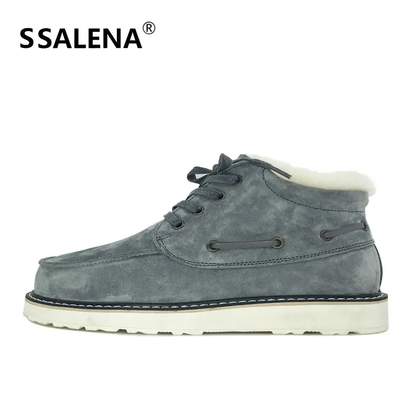 

Men Genuine Leather Warm Snow Boots Male Winter Waterproof Skidproof Fur Wool Ankle Boot Men Round Toe Comfortable Shoes AA60850