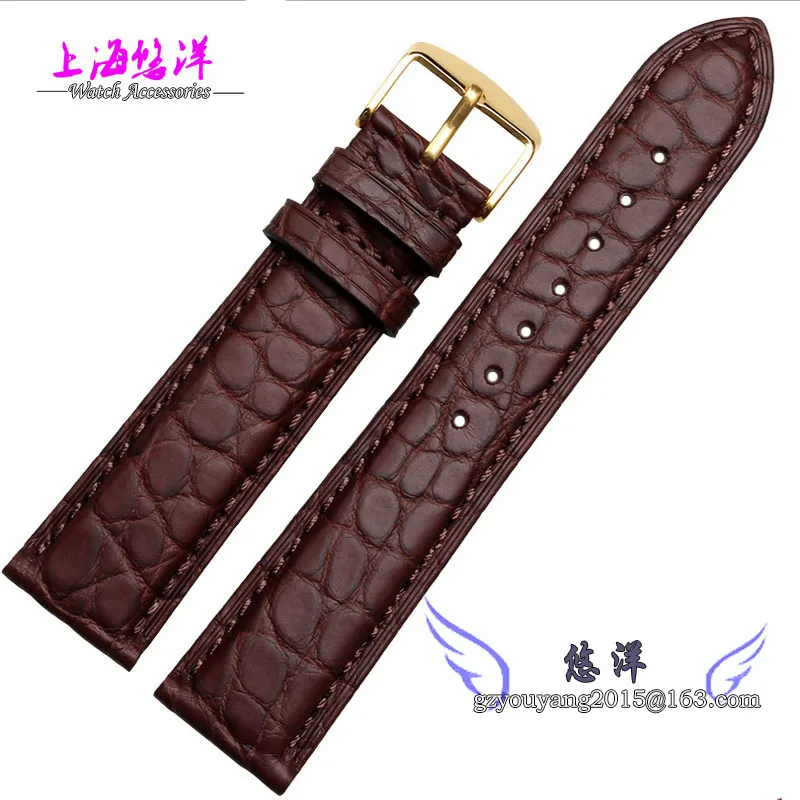 

18mm 19mm 20mm 21mm 22mm Brown alligator leather watchband is available for men and women watch