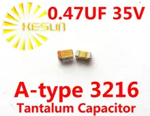0.47 МКФ 35 В тип 1206 3216 474 В SMD Тантал Конденсатор Разъем TAJA474K035RNJ x500PCS