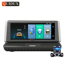 QUIDUX 8.0″ 4G Car DVR GPS Navigation ADAS Android Full hd 1080P car video Camera Recorder Touch Mirror Dual Lens WiFi Dashcam
