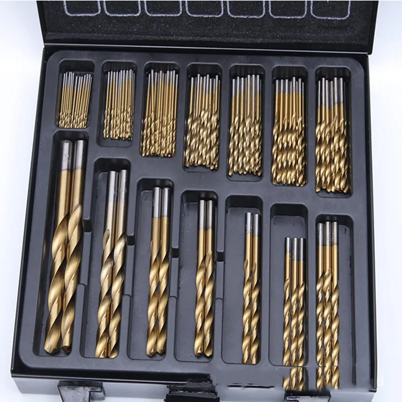 

99pc Twist Bit Iron Box Wood Metal Hole Opener Straight Shank Small Twist 1.5-10mm Bit 118 Degree For Drilling Metal
