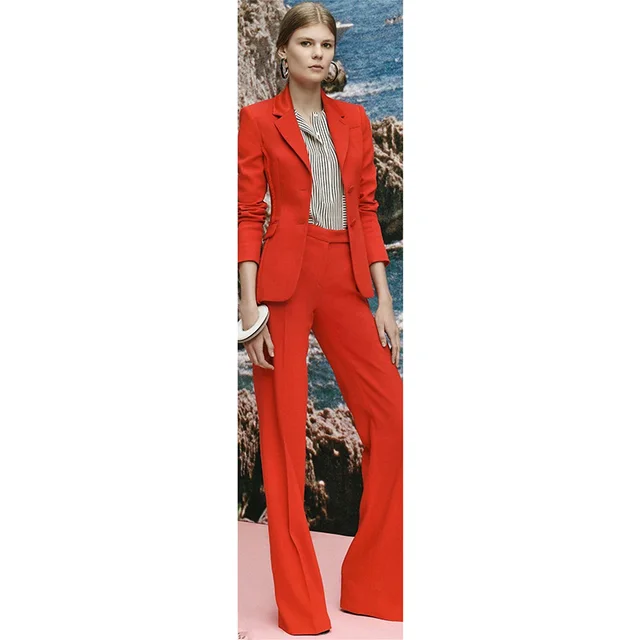 Nuove Donne Pant Abiti Red Affari Femminile Ufficio Uniforme Signore  Formale Tailleur pantalone Pantaloni a zampa d'elefante Womens Smoking Su  Misura|pant suits|trouser suitwomen's business pant suits - AliExpress
