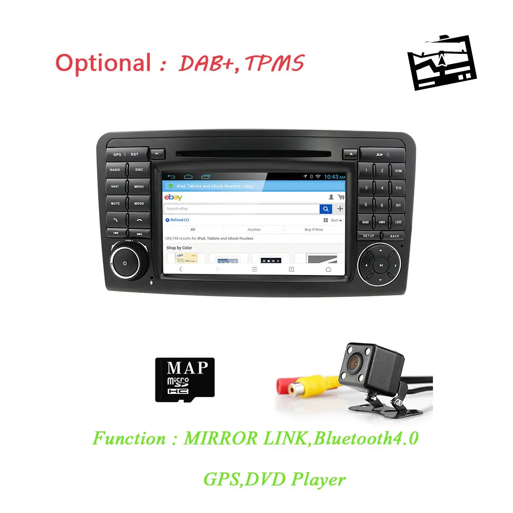 HIZPO Автомобильный DVD Радио для Mercedes Benz ML W164 ML300 350 450 320 ML63 AMG GL X164 420 500 GPS Бесплатная