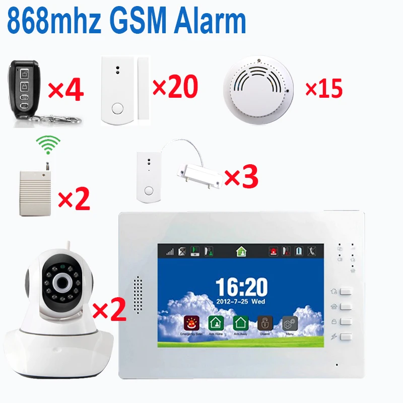 Fsk 868mhz Home Security System Gsm Sim Karte Anruf Alarmanlage Wireless Mit Ip Kameras System Alarm System Securitysystem Alarm Gsm Aliexpress