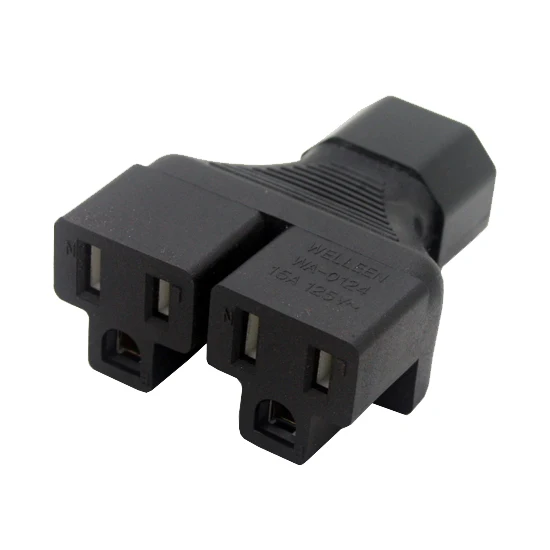 Адаптер разветвитель IEC 320 C14 2x Nema 5 15R|nema 5-15r|nema c14nema adapter |