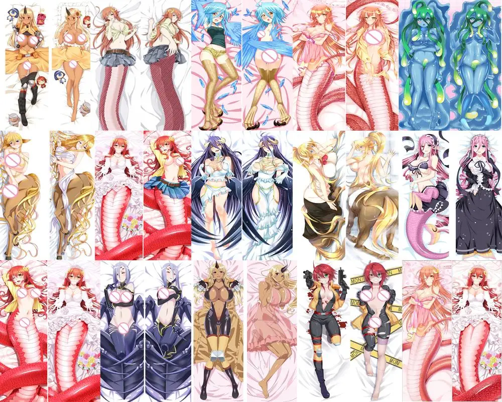 

March update Anime Monster musume no iru nichijou characters sexy girl otaku Dakimakura pillow cover hugging body pillowcase