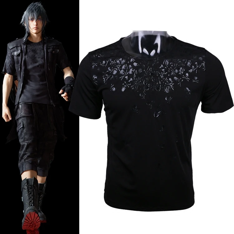 Косплэй DIY Final Fantasy XV noctis lucis caelum Косплэй костюм для взрослых Для мужчин Повседневное Базовая футболка Рубашка с короткими рукавами