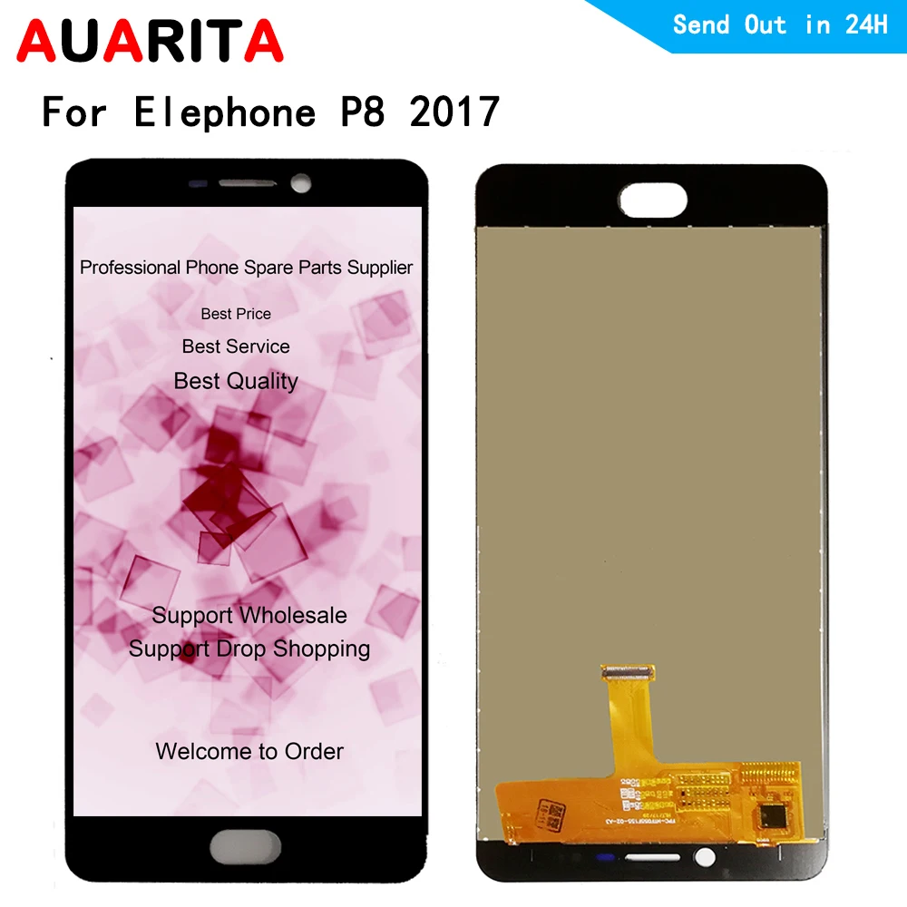 ЖК-дисплей 5 дюйма для elephone P8 2017 с сенсорной панелью дигитайзер в сборе запасная
