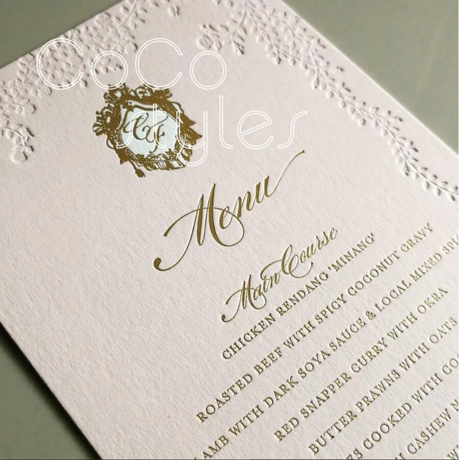 Cocostyles personalized simple style letterpress invitation card for fantasy wedding party events - 32878372280