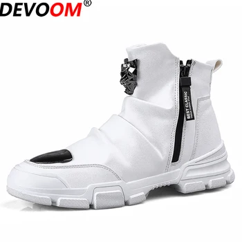 

Hot Men Skateboarding Shoes High Top Canvas Breathable Shoes Outdoor Men Encapsulated Shoes Sports White Sneakers basket femme