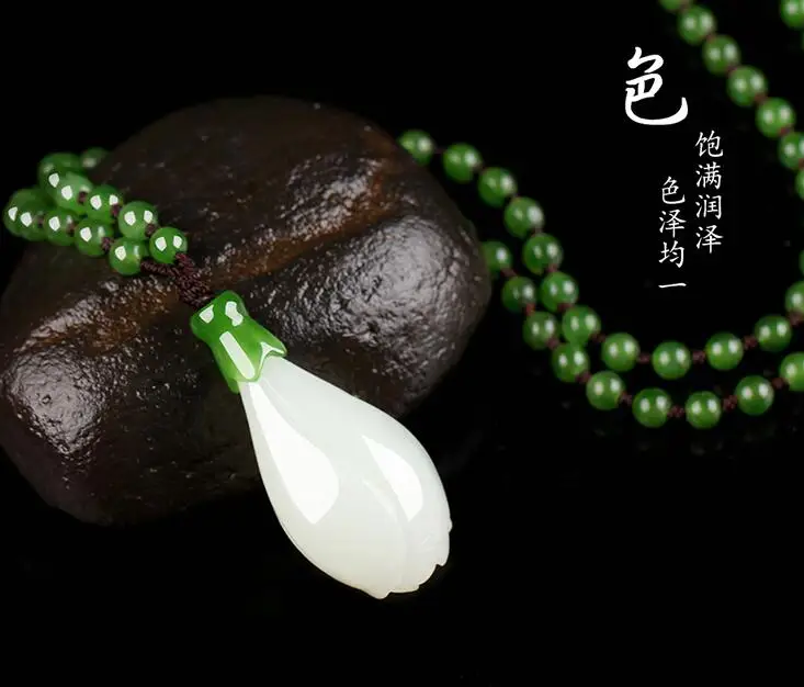 Xinjiang Hetian нефрит белый цветок магнолии кулон, натуральный нефрит, нефрит, свитер цепи, нефрит ожерелье кулон