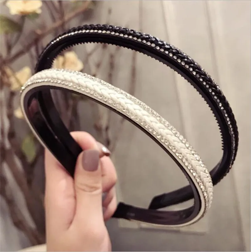 Корейский Бутик Hairband мода косу тонкой оголовье Для женщин девочек волосы голову обруч Bands Аксессуары для девочек лента для волос головной