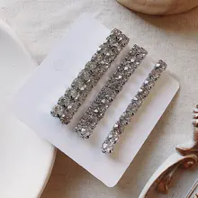 AOMU 1 комплект женские блестящие хрустальные стразы шпильки металлические серебряные цветные пряди для женщин аксессуары для волос модные украшения