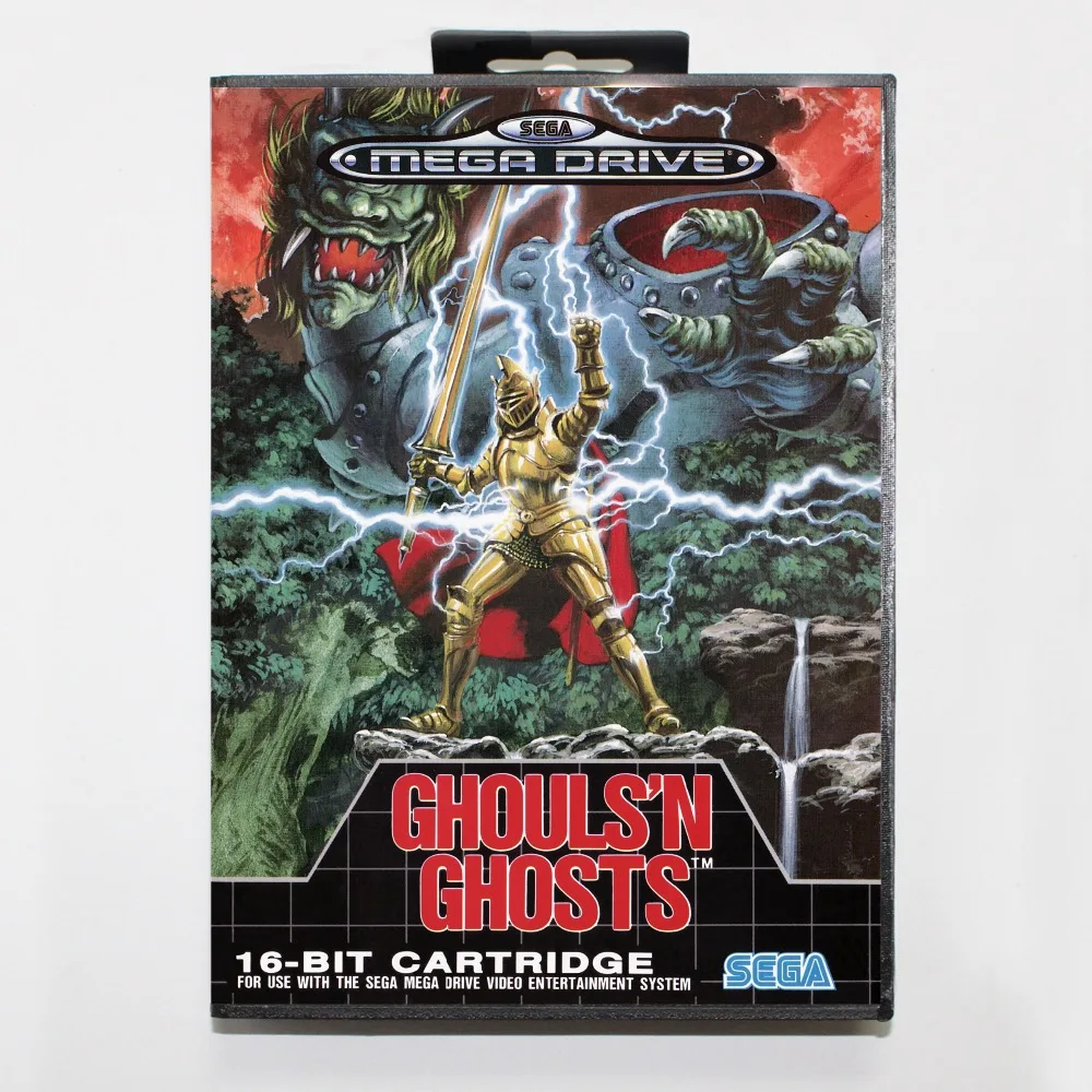 16 бит Sega MD игровой Картридж с розничной коробкой Ghouls 'N призраки карточная игра