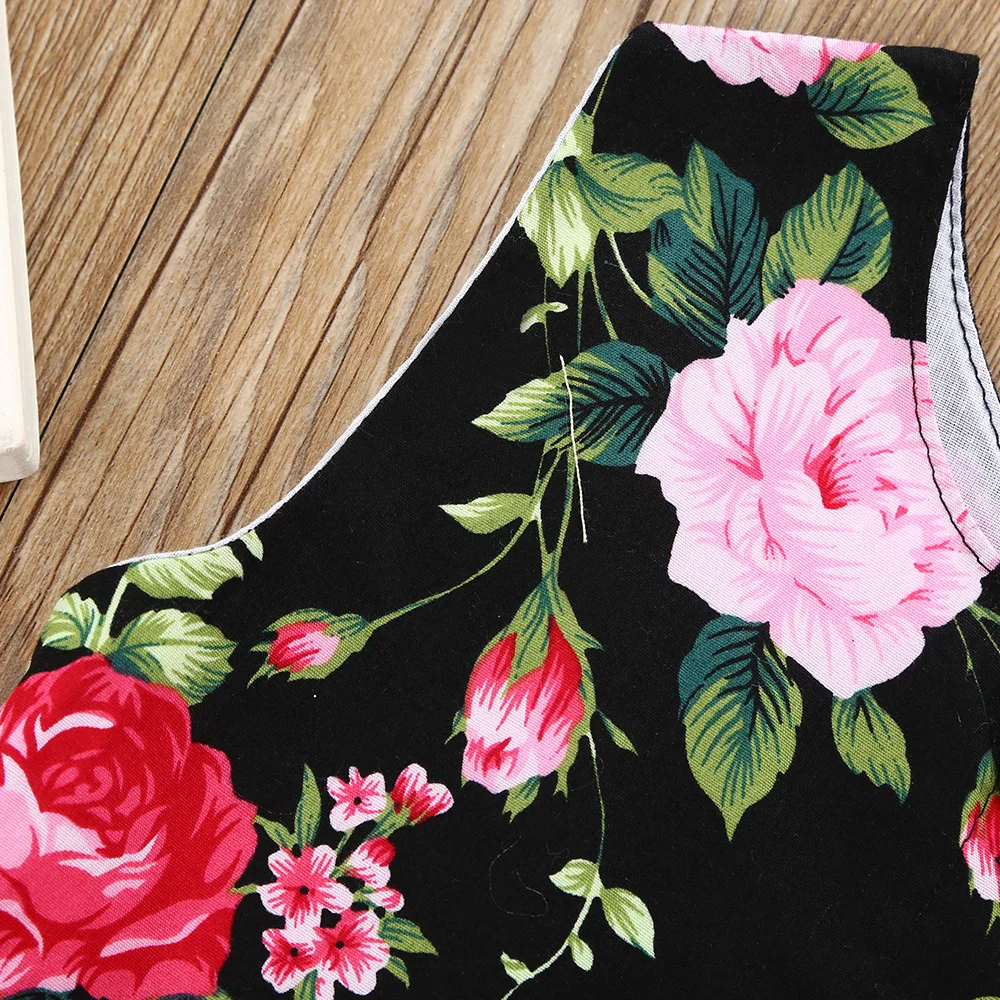 Fashion Toddler Girls Summer Clothing Set 2018 Baby Girl Clothes Floral Princess Dress Hairband Kids Suits 2Pcs Children Outfits (4)