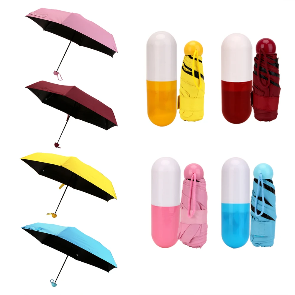 HOOMIN Мини зонтик-капсула карманный зонтик Портативный путешествия ветрозащитные Зонты прозрачный карман анти-УФ-зонтик складной Зонты