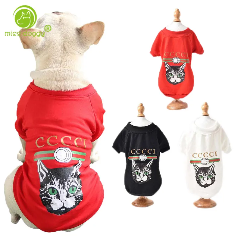

Newly Design Fashion Cat Printed Pet Dog Coat Fashion Letters Clothes for Small Dogs Winter Warm Puppy Costume French Bulldog20E