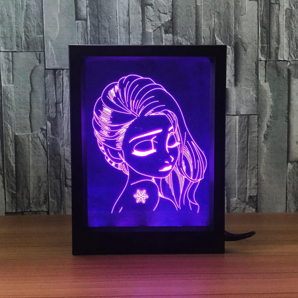 

Beautiful girl artistic Led photo frame lamp popular style furniture.Wireless Bluetooth smart home with remote controller Y04