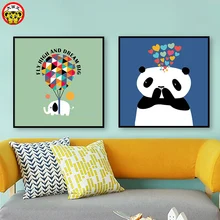 Картина по номерам художественная краска по номеру Diy мультфильм милое животное панда слон ручная заполнение цвет фиксация краска ing масляная краска ing