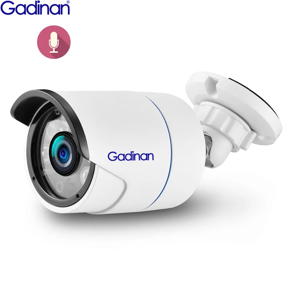 Аудиокамера Gadinan H.265 5 Мп 3 2 МП IP внешняя запись звука водонепроницаемая