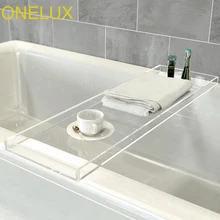 Долговечный прозрачный акриловый поднос для полотенец, Lucite bath Caddy-2 варианта размера