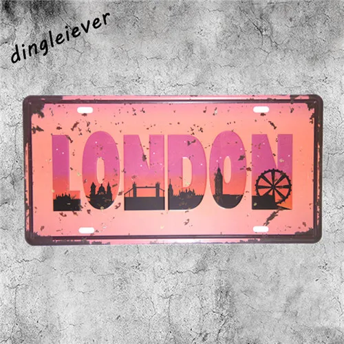 EG 39 Texas License plate vintage metal sign shabby chic garage wall