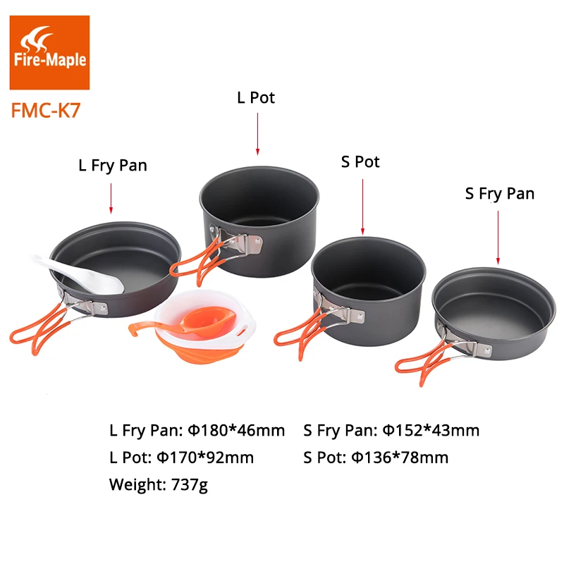 Fuego de arce de herramientas juego de Picnic al aire libre que acampa plegable cocina utensilios de cocina de aleación de aluminio para 2-3 personas FMC-K7