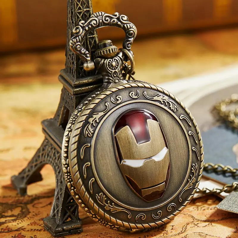 Винтажные карманные часы Железный человек Marvel фильмы Комиксы кварцевые с