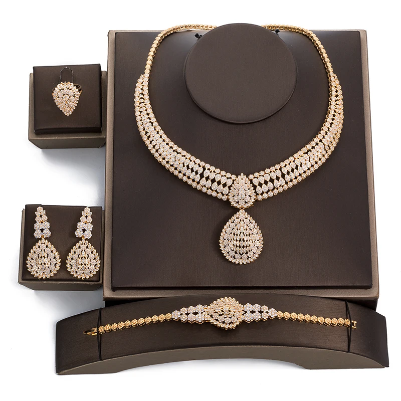 Африканские Ювелирные наборы, серьги, ожерелье, браслет, кольцо, наборы, винтажный стиль, Женские Ювелирные изделия TZ8006 Juego De Collar Y Pendientes